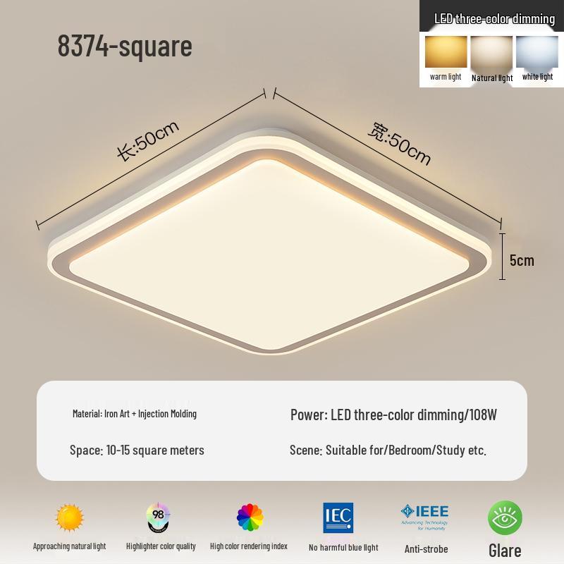 Modern Minimalist LED Ceiling Light for Bedroom and Living Room