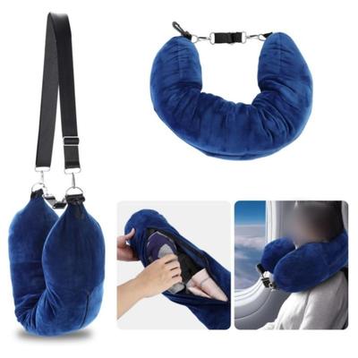 Waterproof Travel Neck Pillow Comfortable Portable Storage Bag Soft Adjustable Strap Cervical Pillow Extra Luggage