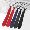 Men's 8cm Solid Color Zipper Tie - Red, Black, Blue for Business, Casual, or Wedding