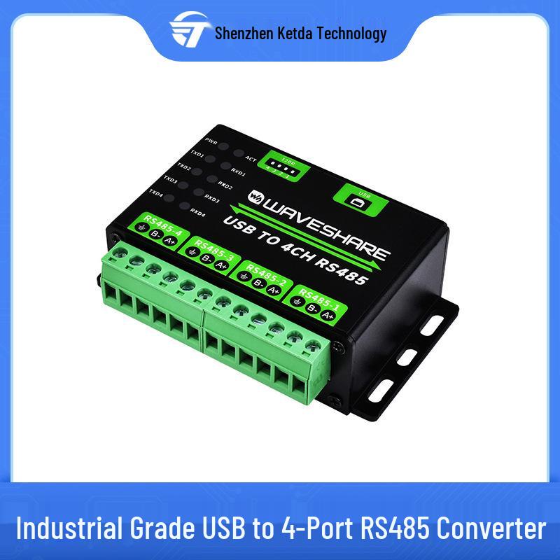 Industrial USB to 4-Port RS485 Converter with Multi-System Compatibility & Electrostatic Protection