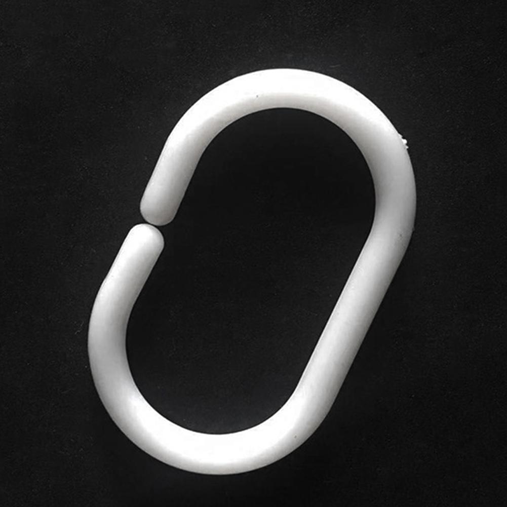 Crochets de Salle de Bain 12 pièces Accessoires Guide Rideau en Forme de C