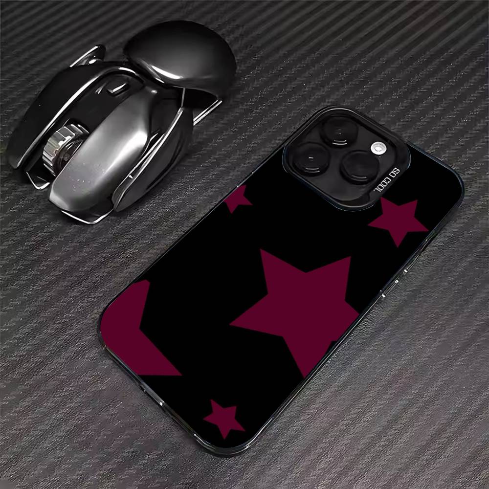 Fashion Vintage Large Stars Phone Case For iPhone 17 16 15 14 13 12 11 Pro Max XS Max 7 8 Plus Shockproof Silicone Matte Cover