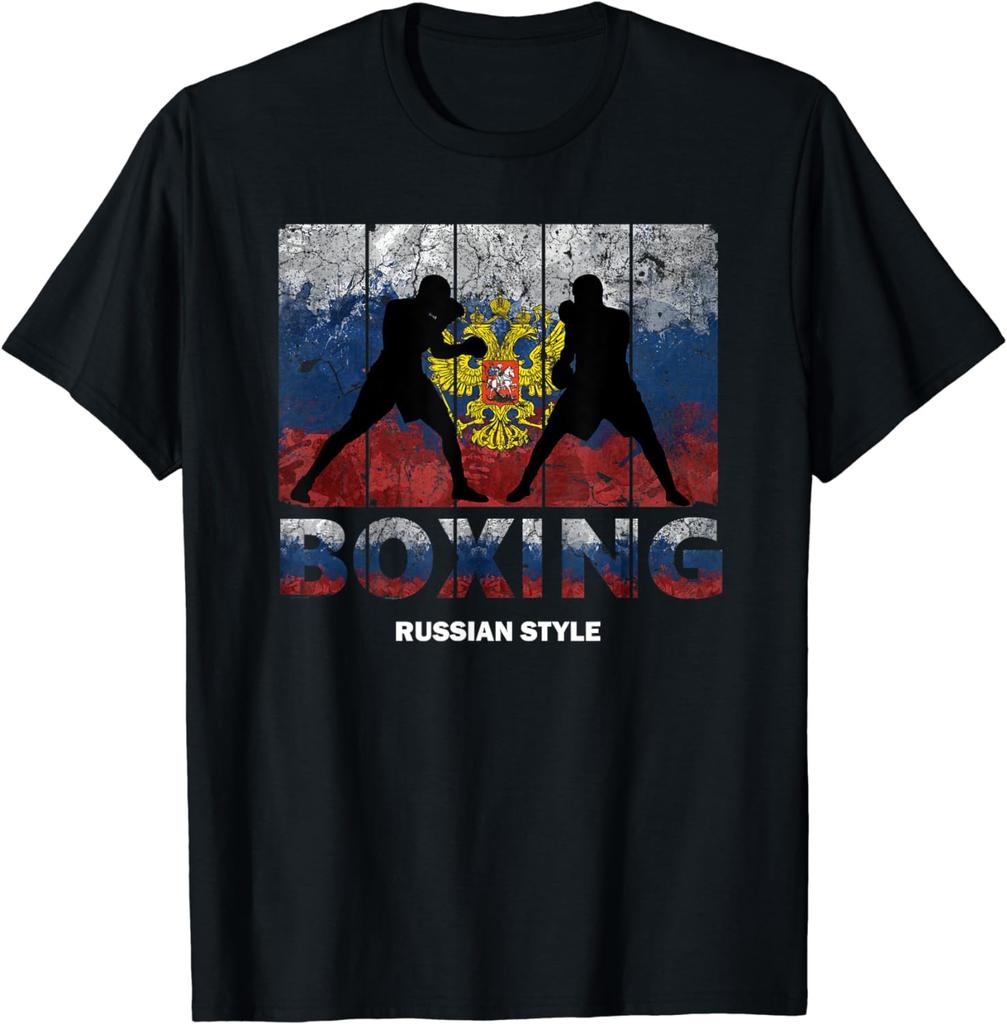 Russian Vintage Style Boxing Great Boxing Russia TShirt Graphic T Shirts Unisex Clothing Tops Ropa Hombre Camisas Streetwear