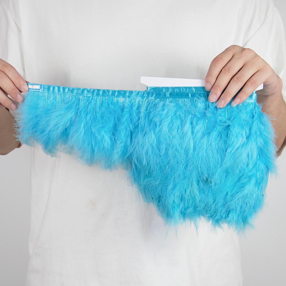 1Meters Turkey Feather Trim Fringe 10-15CM Marabou Feathers Ribbon White Black Feather On Tape Sewing Trimmings Clothes Dress