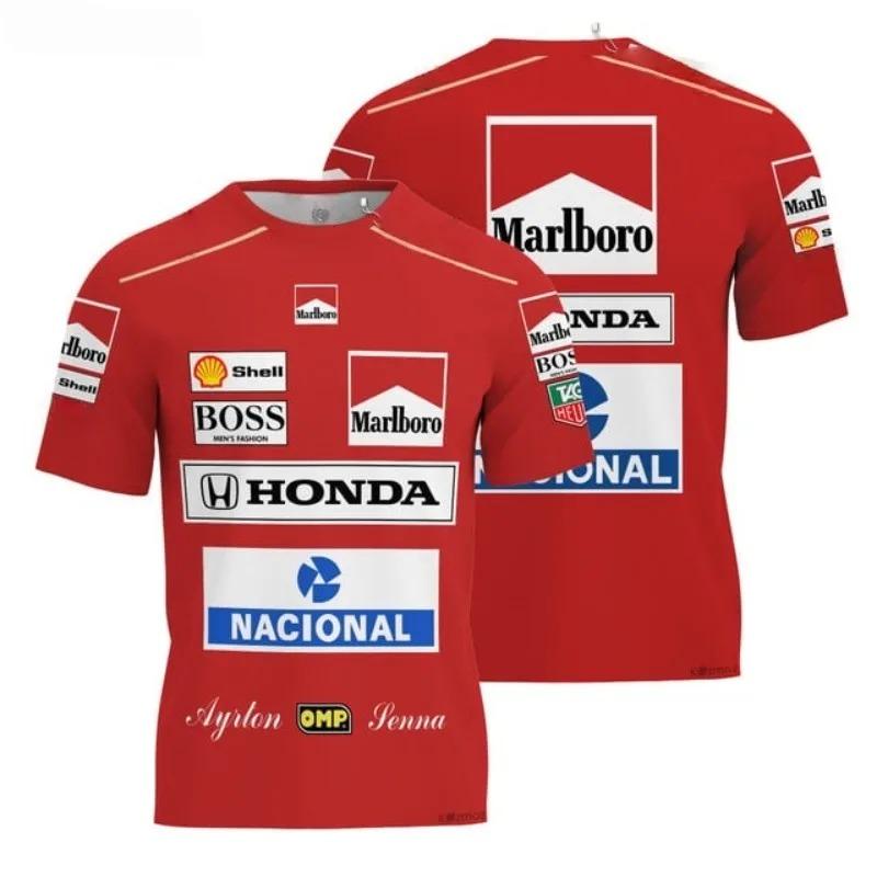 T-shirt à manches courtes F1 Ayrton Senna Honda Racing pour Hommes et Femmes, Sport, Loisirs, Mode, Tendance pour Adultes et Enfants