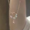 Women's New Moon Angel Crystal Necklace 2color