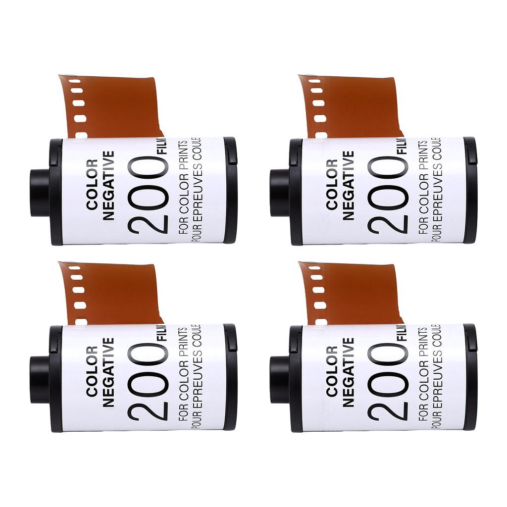 4 Stück 135 35mm Farbnegativfilm ISO200 C41 Kamera Farbfilmrolle für Porträt Landschaftsfotografie