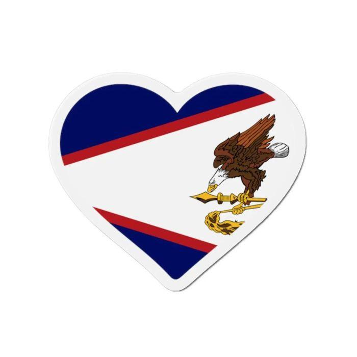 Aimant Coeur Drapeau Samoa américaines - Multicolore - 10 cm - 50 pièces - Résine synthétique