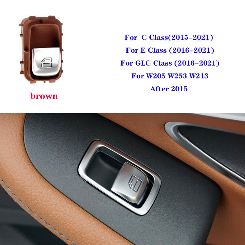 

Переключатель окна автомобиля, ремонтная кнопка, крышка, переключатель управления стеклом двери автомобиля для Mercedes Benz C Class GLK W205 W253 коричневый