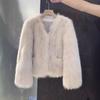 High-end Imitation Fox Fur Jacket Short Winter Thick Small Temperament Fashionable Furry Women's Light Luxury Top