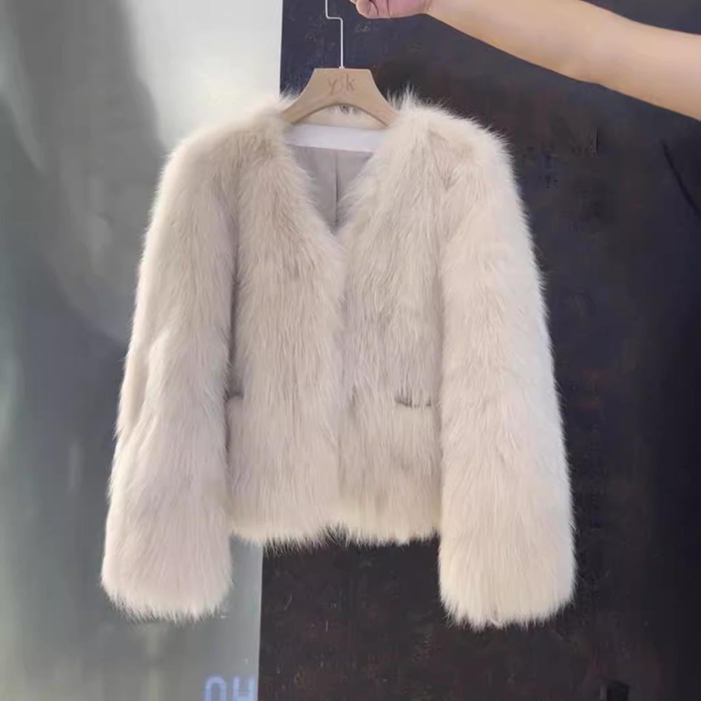 High-end Imitation Fox Fur Jacket Short Winter Thick Small Temperament Fashionable Furry Women's Light Luxury Top