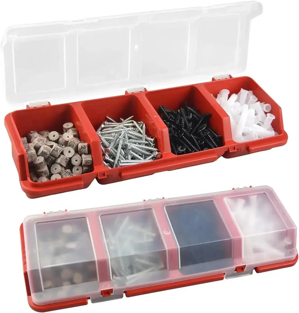 1pcs Screw Organizer Box Parts Storage Container Plastic Tool Box for Garage Workshop Hardware Earring Necklace Bead Storage Bin