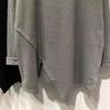 Plus Size Women's Irregular Slit Long Sleeve Hoodie - Early Spring/Autumn Slimming Loose Top