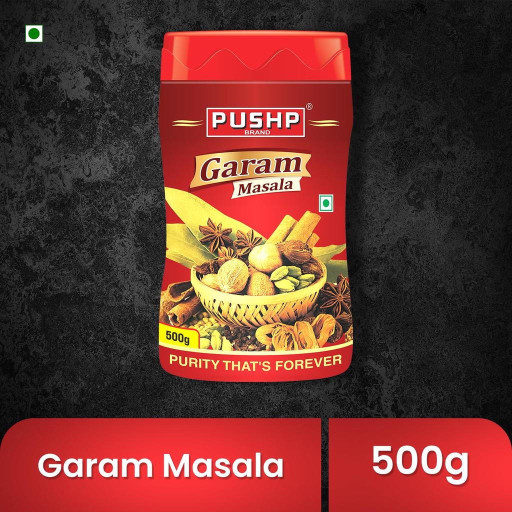 Pushp Brand Garam Masala Powder 500g Pack of 1 Authentic Indian Spice Blend For Flavorful Cooking And Kitchen Essentials