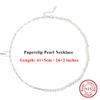 EFFIE QUEEN Vintage Natural Pearl Bead Bracelet for Women Minimalist 925 Sterling Silver Paperclip Chain Bracelet Jewelry GPB01