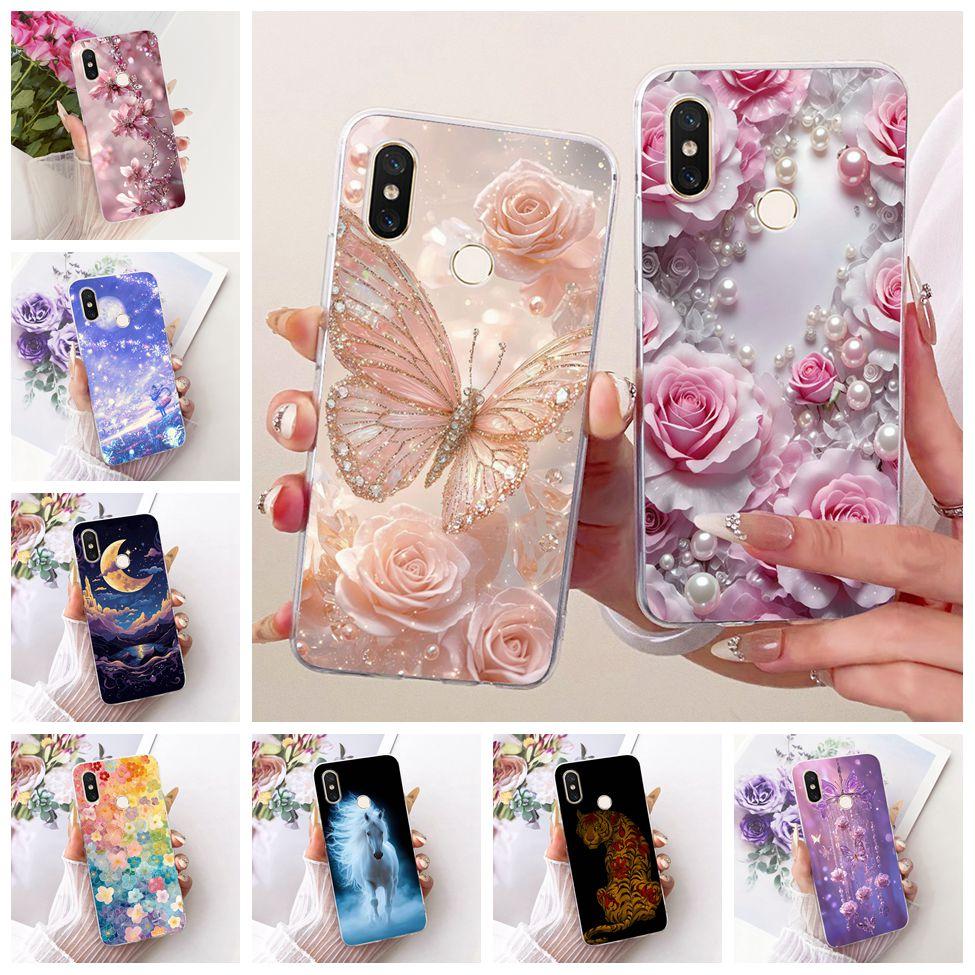 Transparent For Xiaomi Mi 8 Case Cover Luxury Fashion Butterfly Funny Cute Painted Casing M1803E1A