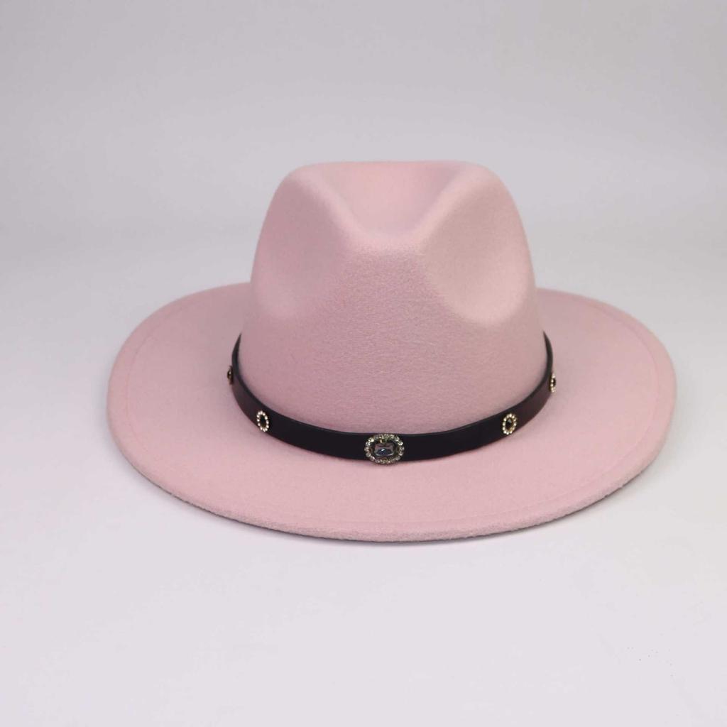 Four Seasons Men's Hat Women's Wool British European, American and Western Cowboy Hat Belt Jazz Hat