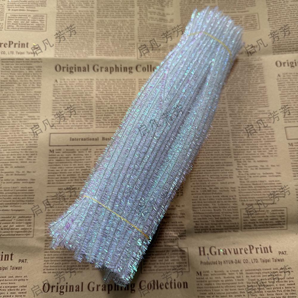 

Радужные иризирующие глитерные синельные проволоки - DIY аксессуары для цветов