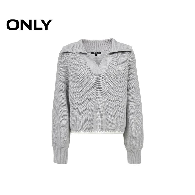 ONLY Women's Relaxed Half-Placket Contrast Knit Cardigan