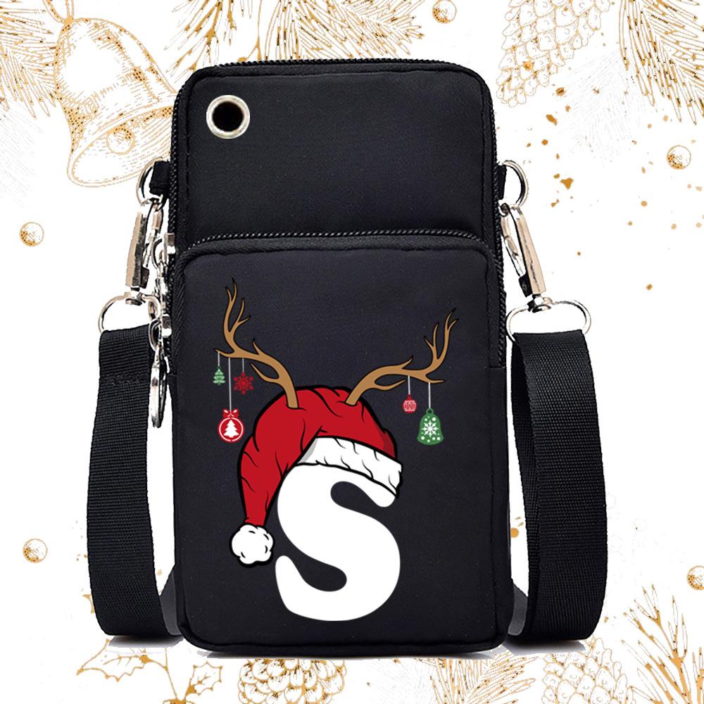 Lightweight Casual Portable Messenger Bag Multifunctional Christmas 26 English Letter Printing