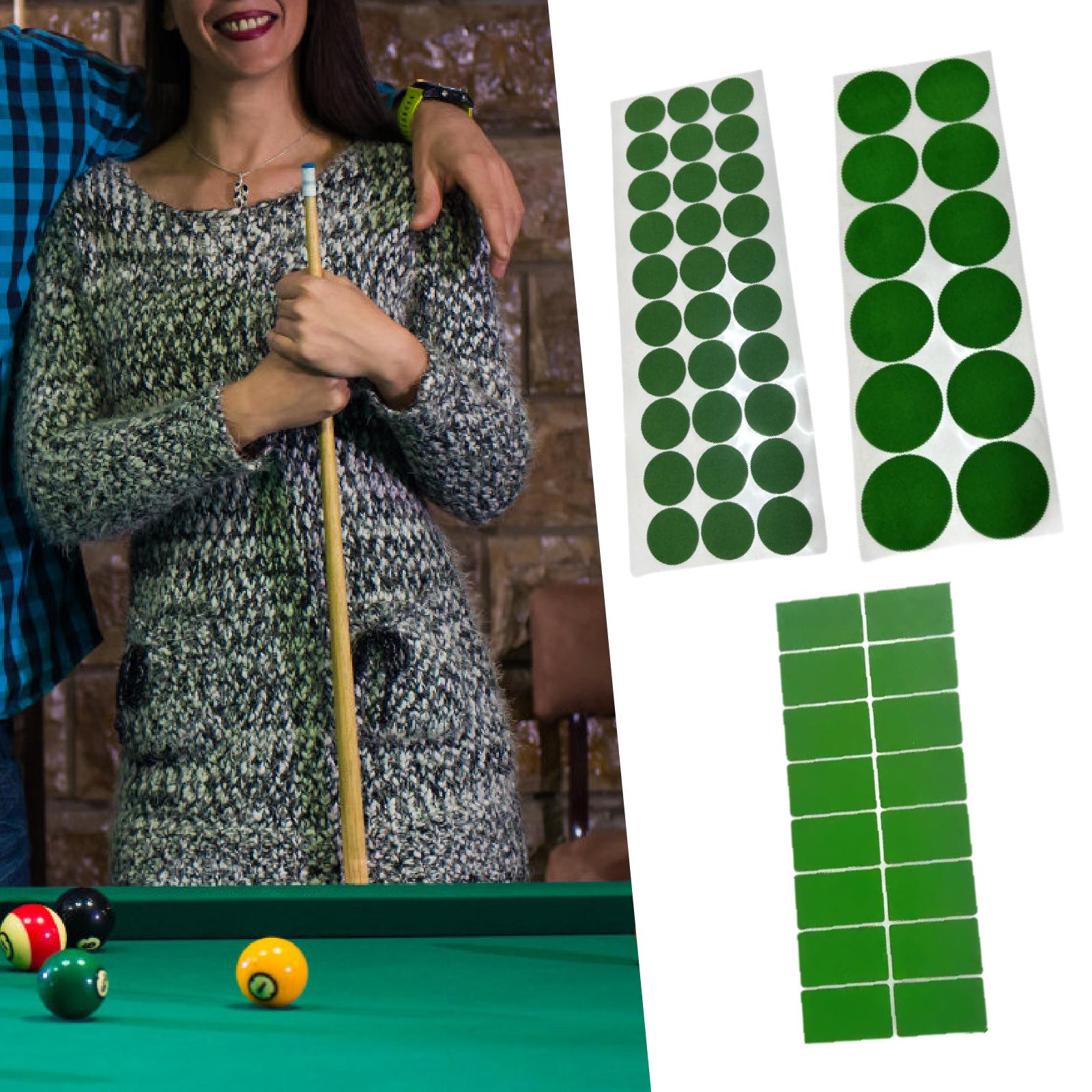 Pool Table Marker Stickers Maintenance Green Pool Table Restoration Billiard Cloth Repair Patches Cloth Protector Mending 5x3cm Rectangle