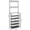 Hanger Stand Clothes Cabinet Standing Shoes Floor Metal Foldable