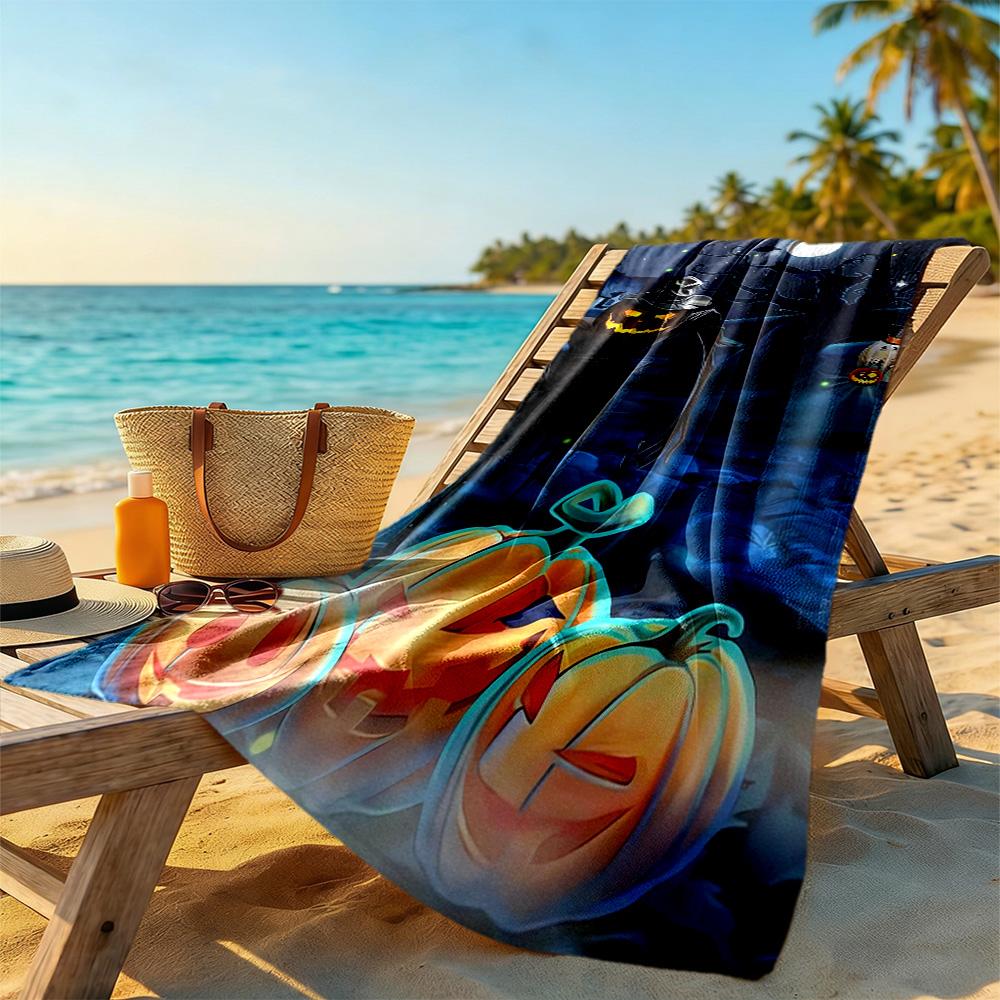 Halloween Beach Towel Soft Durable Quick-Dry Comfortable Lightweight Suitable for Sports, Travel, Swimming, Yoga, Bathroom, Beach, And Pool