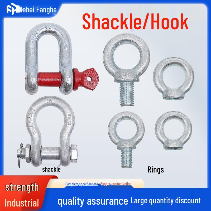 U-Shaped D-Shaped Bow Shackle – Galvanized Lifting Eye Bolt & Nut General Shackle D/U (M6-M36)
