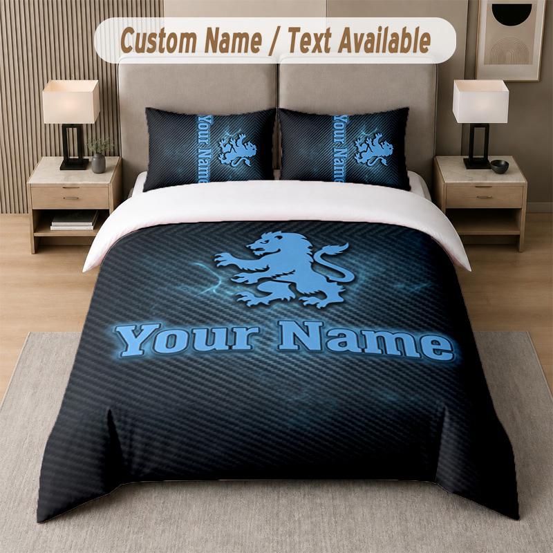 Aston Villa Design Bedding Set Custom Text 1 Duvet Cover & 2 Pillow Cases