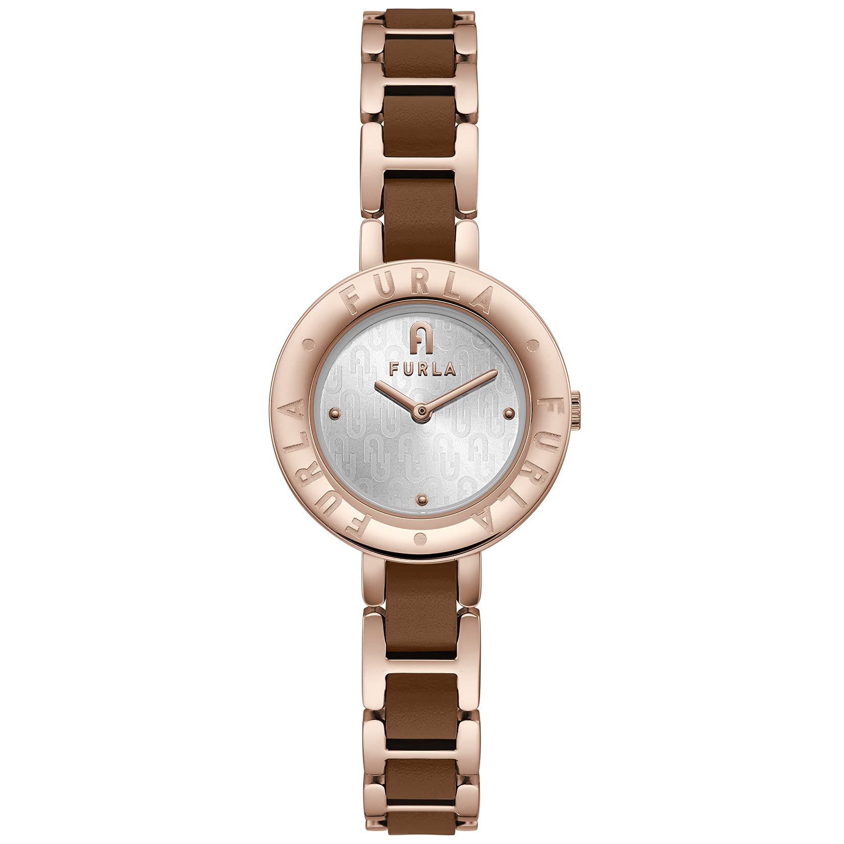 

FURLA ESSENTIAL 30MM Watch with Silver Stainless and Quartz Brown Women s Dial, Steel, Movement, WW00004011L3, [Used]