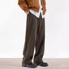Heavy Woolen Trousers Men's Autumn and Winter Thickened Abraded Suit Pants Straight Loose and Drape Wide-leg Casual Trousers