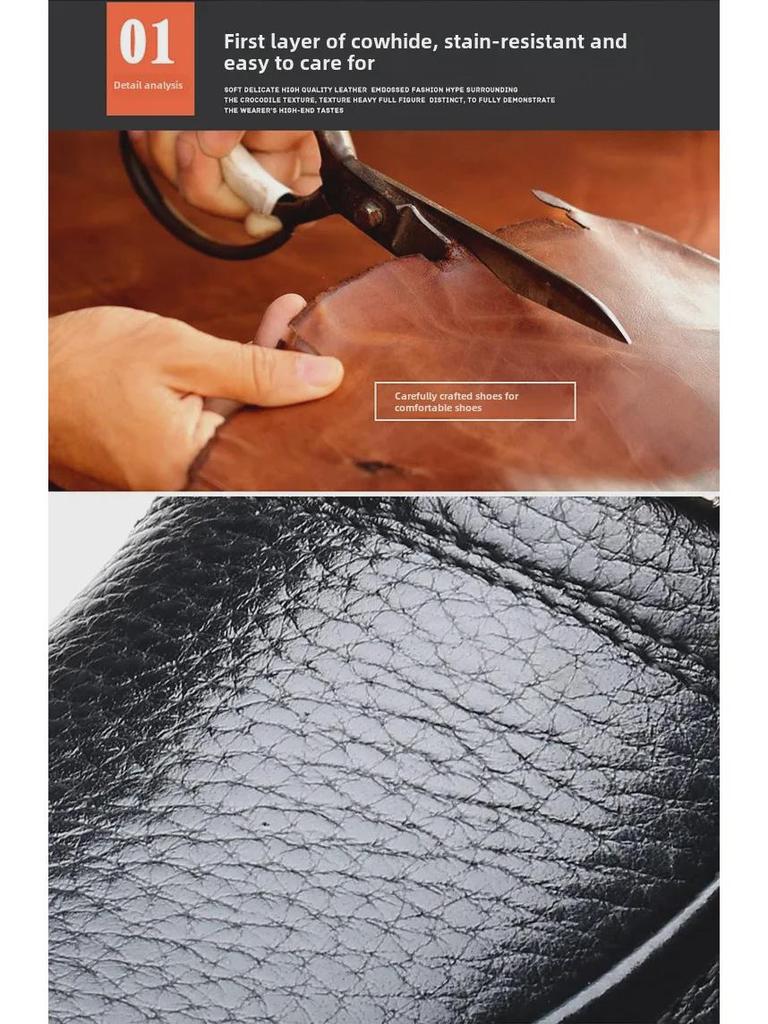 Pánské bavlněné boty z pravé kůže pro střední věk a starší - Protiskluzové, s vlněnou podšívkou, Dostupné ve velikostech 36-48