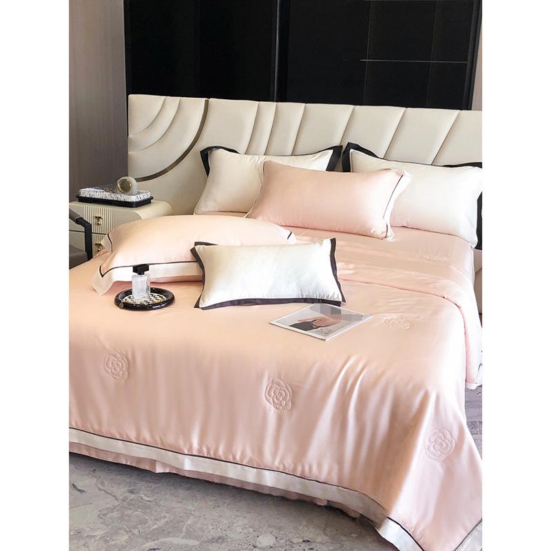 Ummer Cool Quilt Set of Four, 100 Strands of Heavenly Silk Cool Ice Silk Summer Quilt