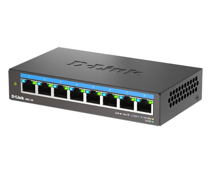 MISE EN RÉSEAU, Commutateur, Commutateur autonome, D-Link 8 ports multi-gigabit non géré Caractéristiques Ports LAN 8N Type et