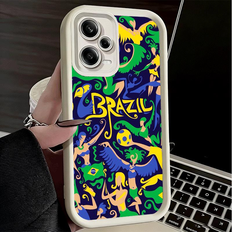

Phone Case for Xiaomi Redmi Note 15 14 13 Pro Plus Brazil Brazilian Flag Shell 12S 11 11S 11T 5G 14S Soft Silicone Funda Redmi Note 12 Pro 4G