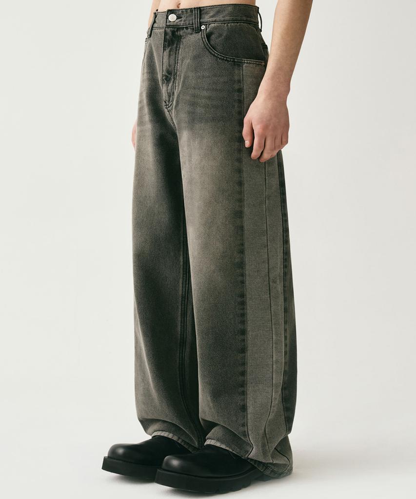 AVANDRESS Two-Tone Wide Pants Black