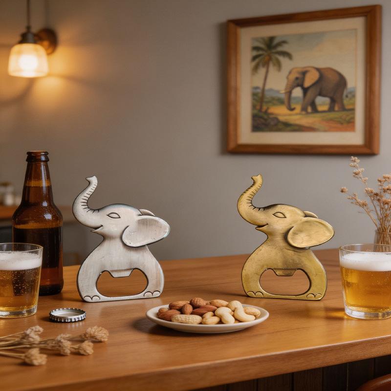 Creative Elephant Bottle Opener - Retro Antique Metal Beer Opener - Cute Animal Design Bar Tool