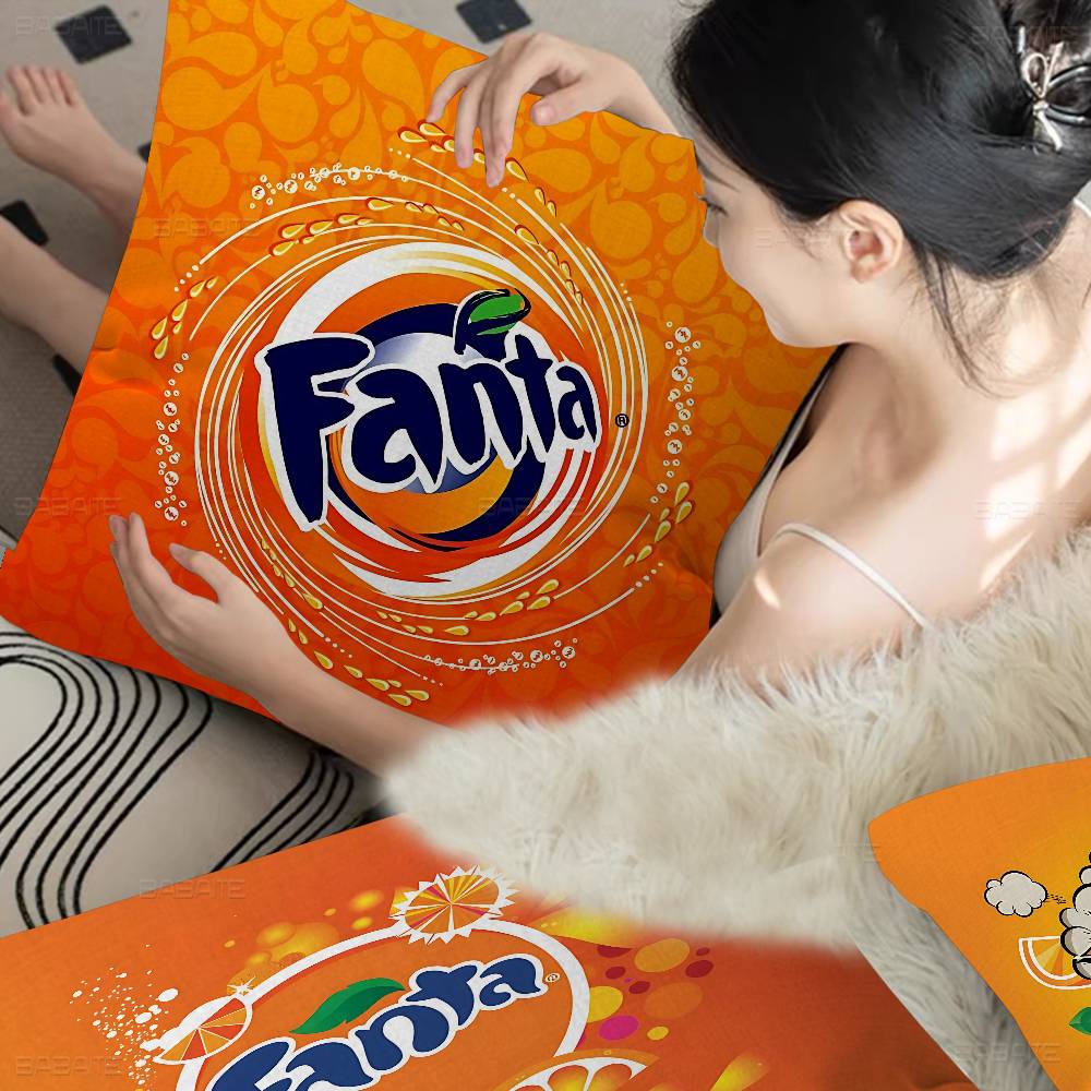 Exquisite Ornaments Unisex Funny F-Fanta Logo Cushion Cover Car Throw Pillow Case For Sofa Car Christmas Gift 40X40cm 45X45cm