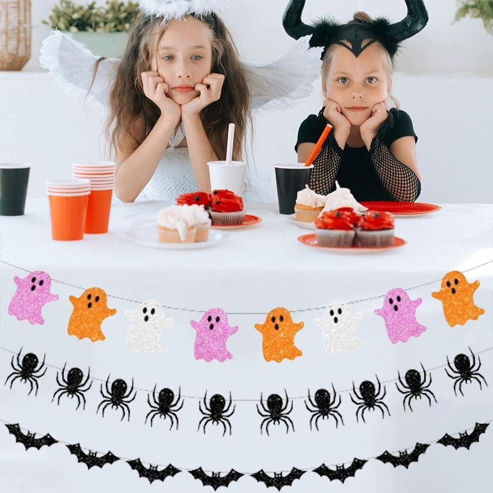 Black Spider Ghost Bat Halloween Bat Banners Funny Halloween Party Banner  Room Party Decor