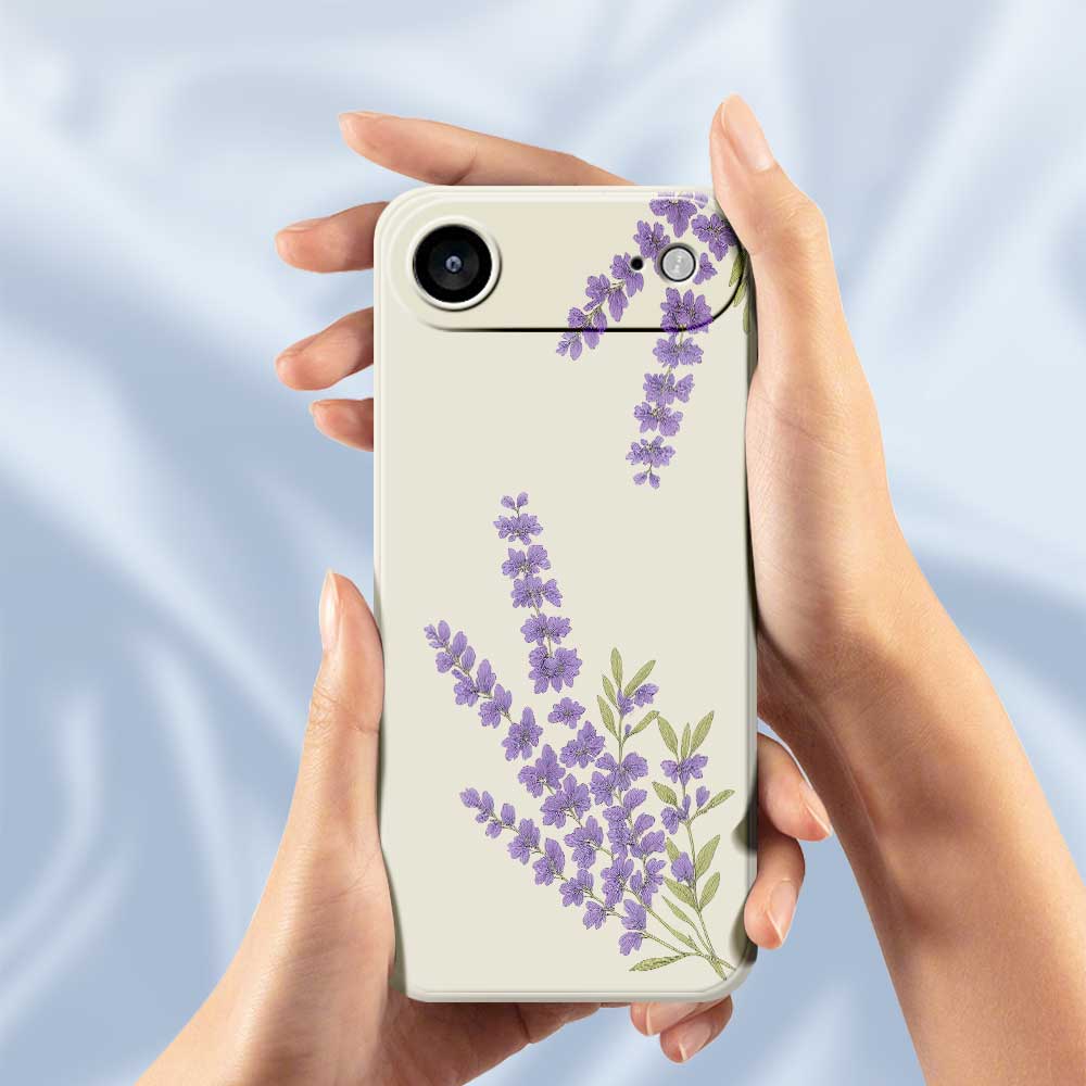 For iPhone 17 Air Case Lavender Pattern Printing Straight Edge TPU Phone Back Cover