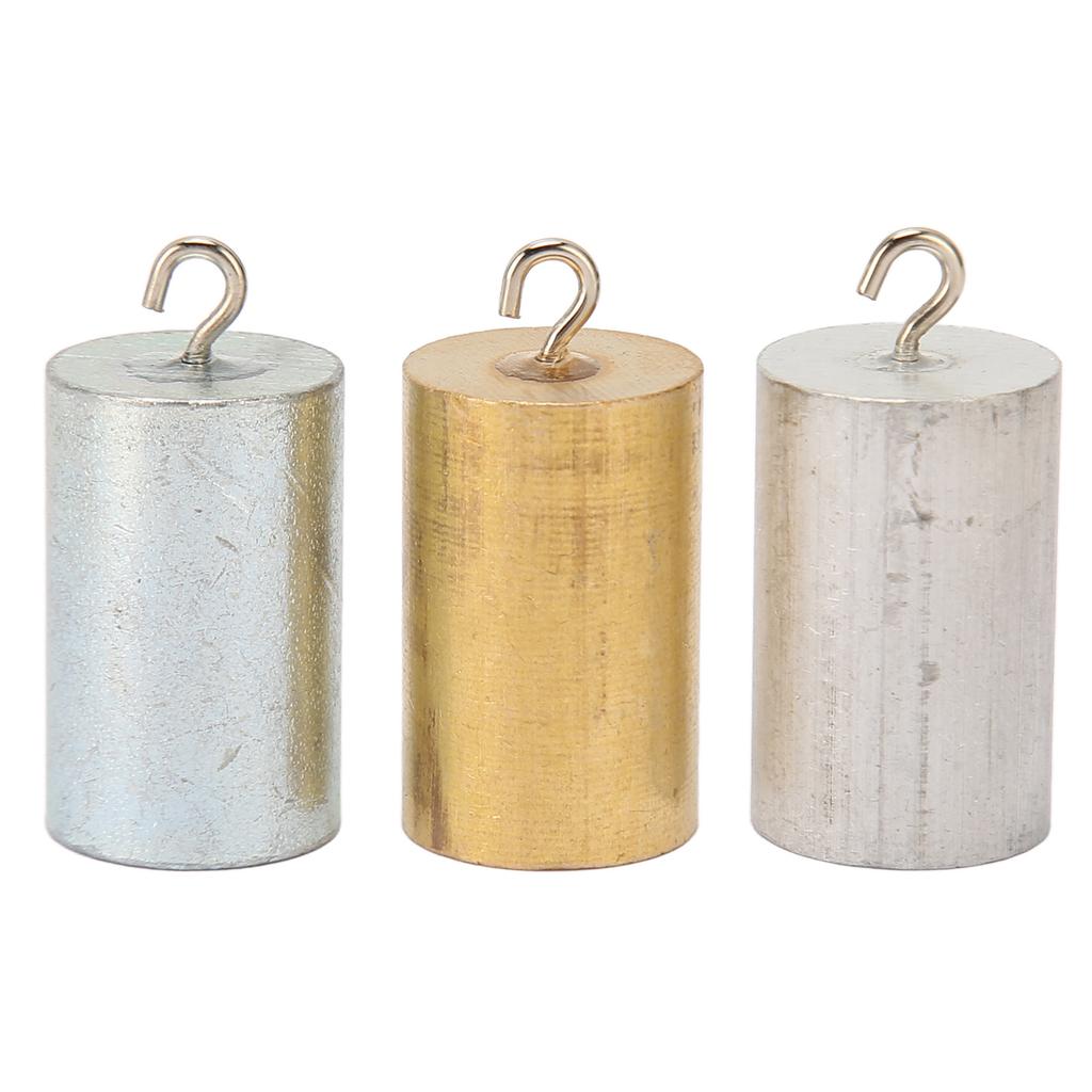 3Pcs Metal Density Blocks Copper Iron Aluminium Cylinder Style Metal Cylinders Set for Density Investigation Experiment