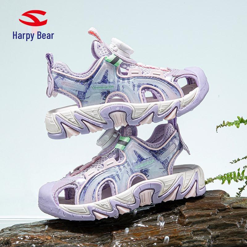Happy Bear 25 Summer Children's Closed-Toe Beach Sports Sandals with Rotary Button for Boys