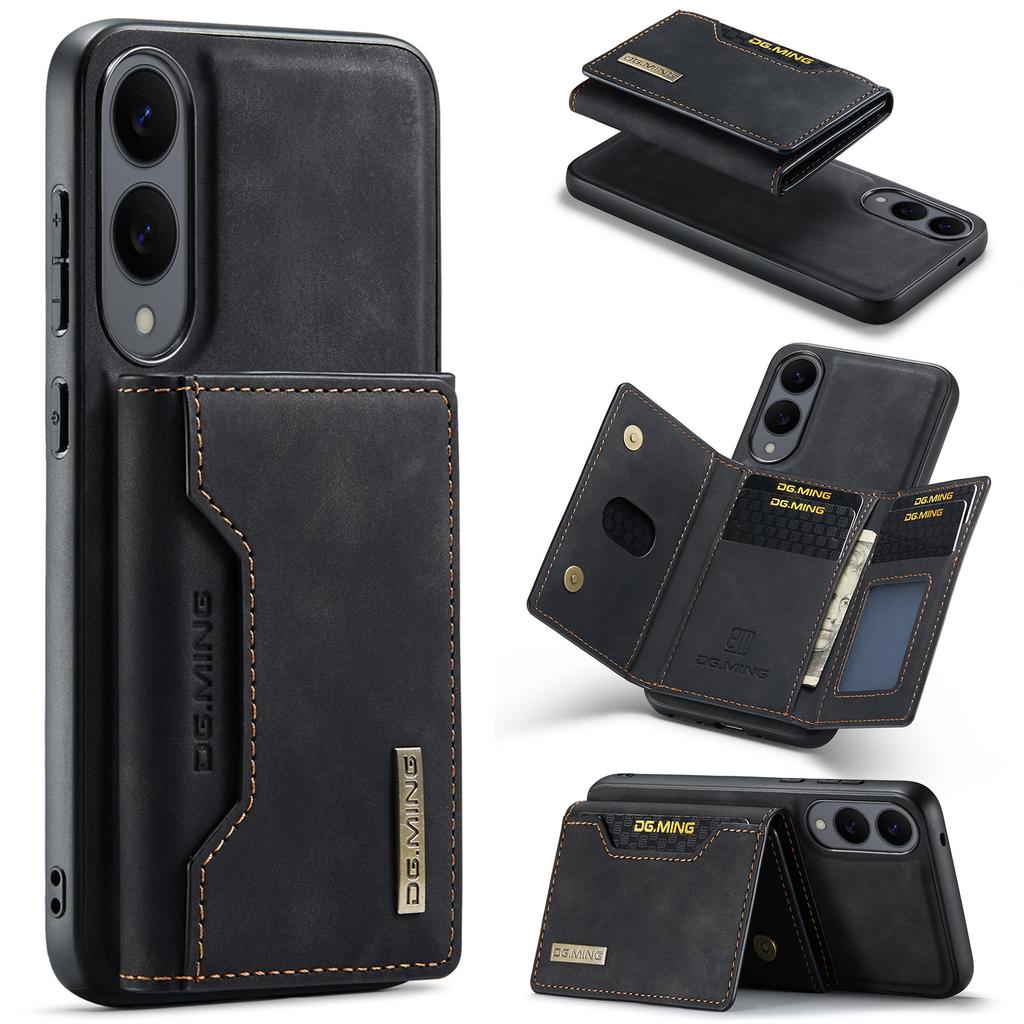 DG.MING M2 Series for Samsung Galaxy S25 Edge Case PU+PC+TPU Phone Cover Detachable Wallet
