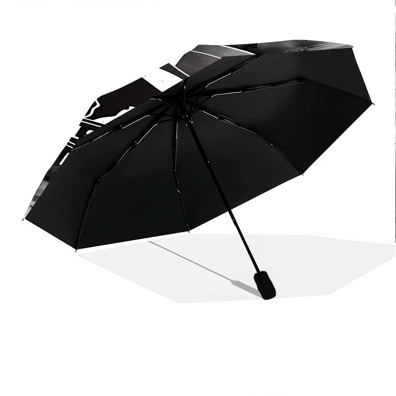 1 PC Automatic Folding Umbrella - Collingwood Football Club Pattern, Portable & Foldable Design with 8 Ribs, Christmas Birthday Gifts