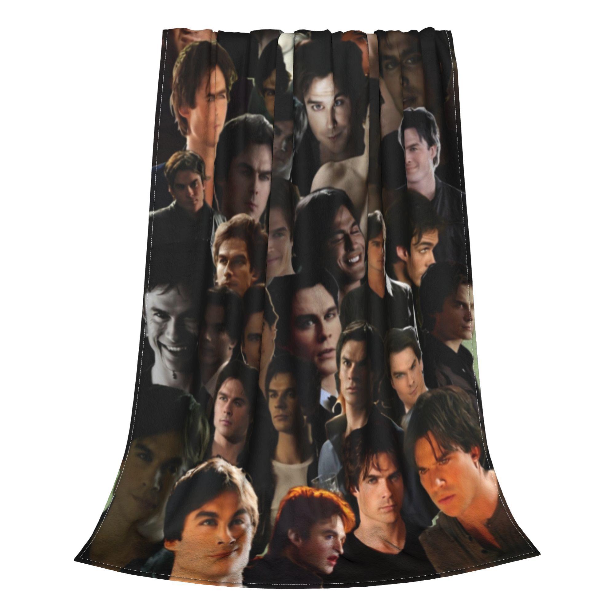 

The Vampire Diaries Damon Salvatore Blankets Flannel TV Series Super Warm Throw Blankets for Bed Bedroom Quilt 75x90cm