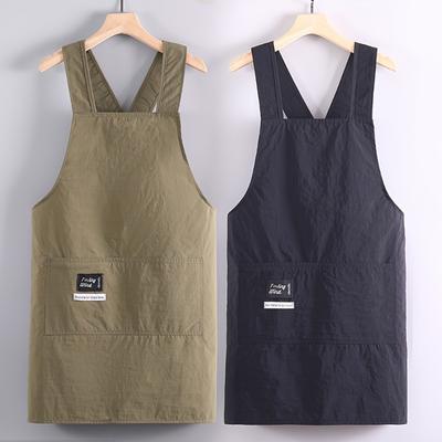 Durable Polyester Chef Apron - Sleeveless, Cross Back Design, Suitable for Home Kitchens and Restaurants, with Pockets