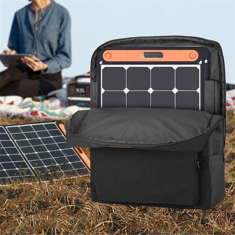 Solar Panel Storage Case Bag Accommodates for SOLIX PS100 PS200 With Convenient Pockets And Handles Organized Transport