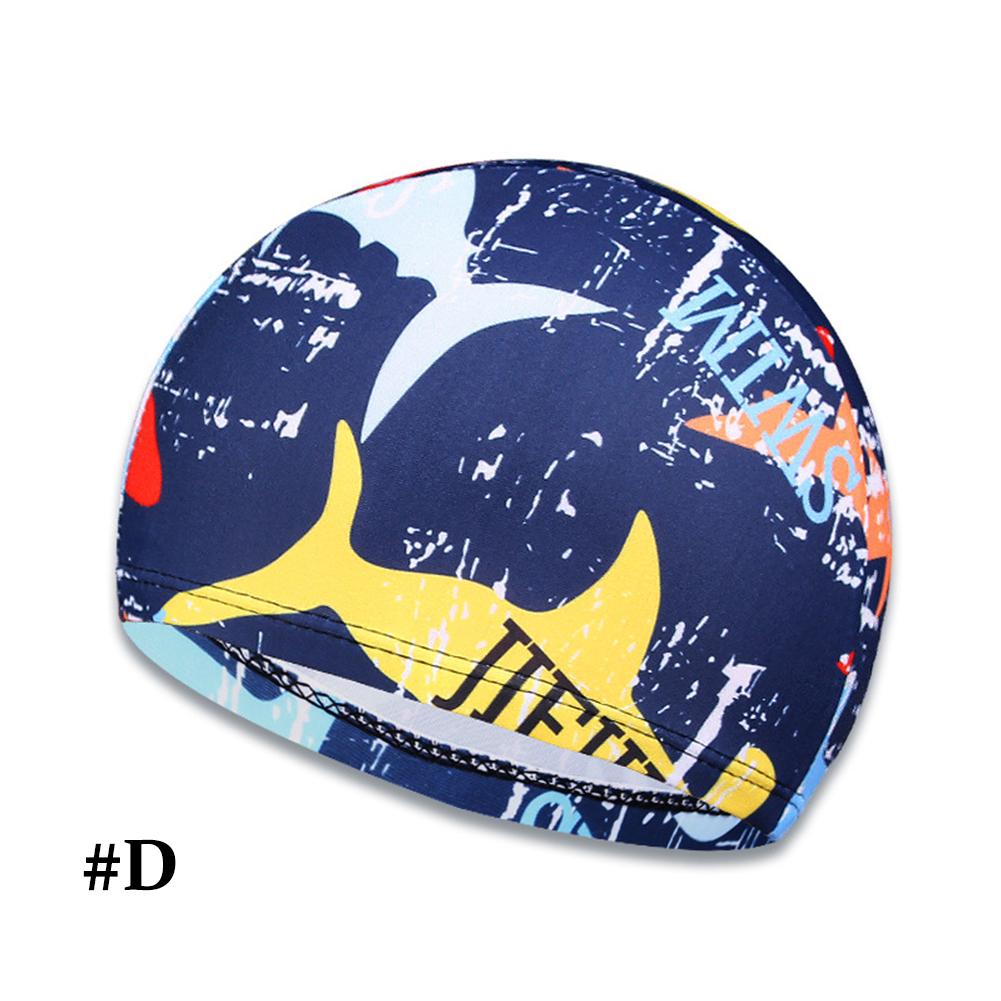 Adults Leaf Print Swimming Cap Ear Protection Non Slip Summer Pool Beach Swim Hat