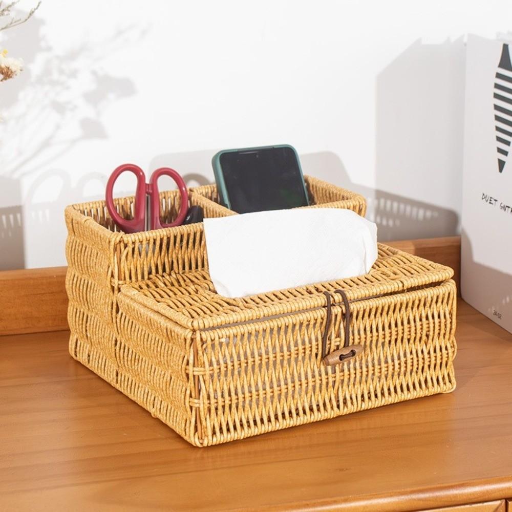 Eco-Friendly Tissue Organizer Modern Design Desktop Tissue Box Tissue Box Storage  Home Decoration