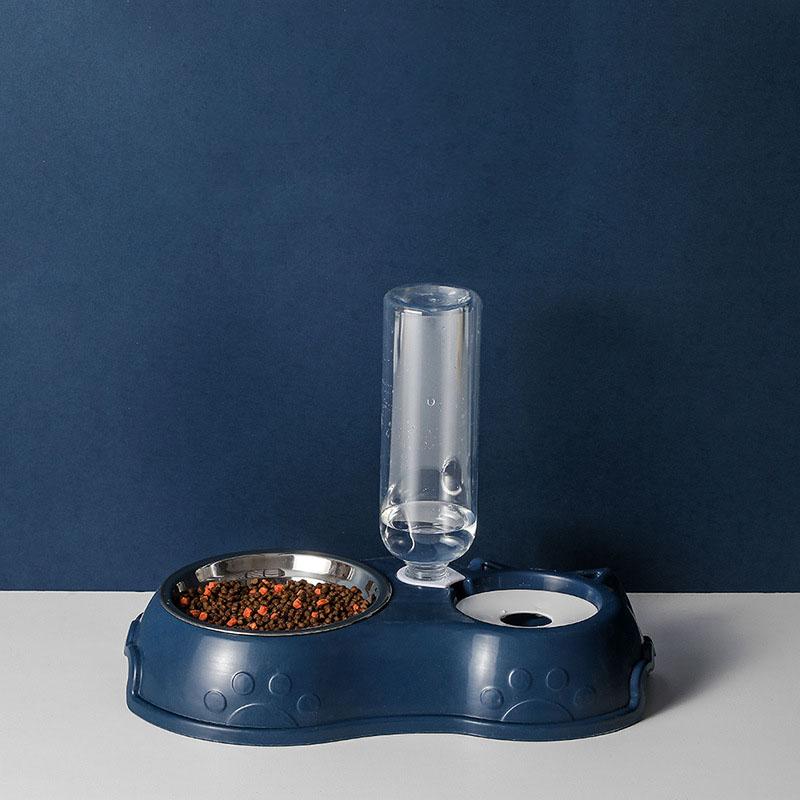 Double Bowl for Pets, for Cats and Dogs, 2 In 1, Automatic Water and Food Dispenser, Non-slip Bowl for Cats and Dogs, Feeding Accessories for Pets Of